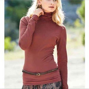 Peruvian Connection Pima Cotton Extreme T-Neck Stretch Turtleneck Top Size L
